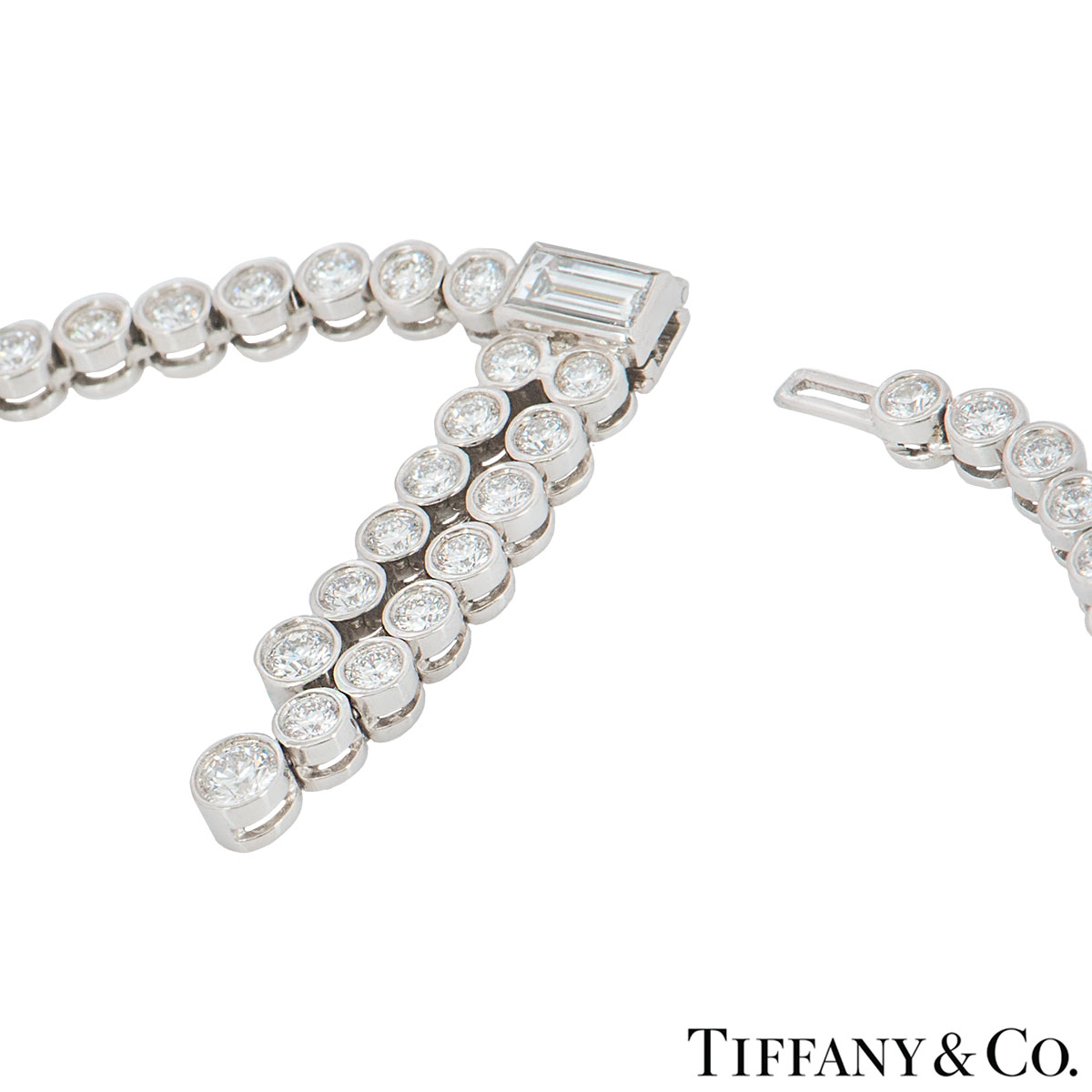 Tiffany Co Platinum Diamond Jazz Necklace Rich Diamonds